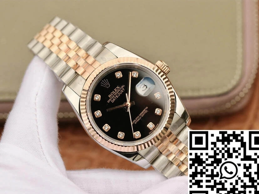 116231 Diamond Datejust Black Factory GM Rolex Dial 1129